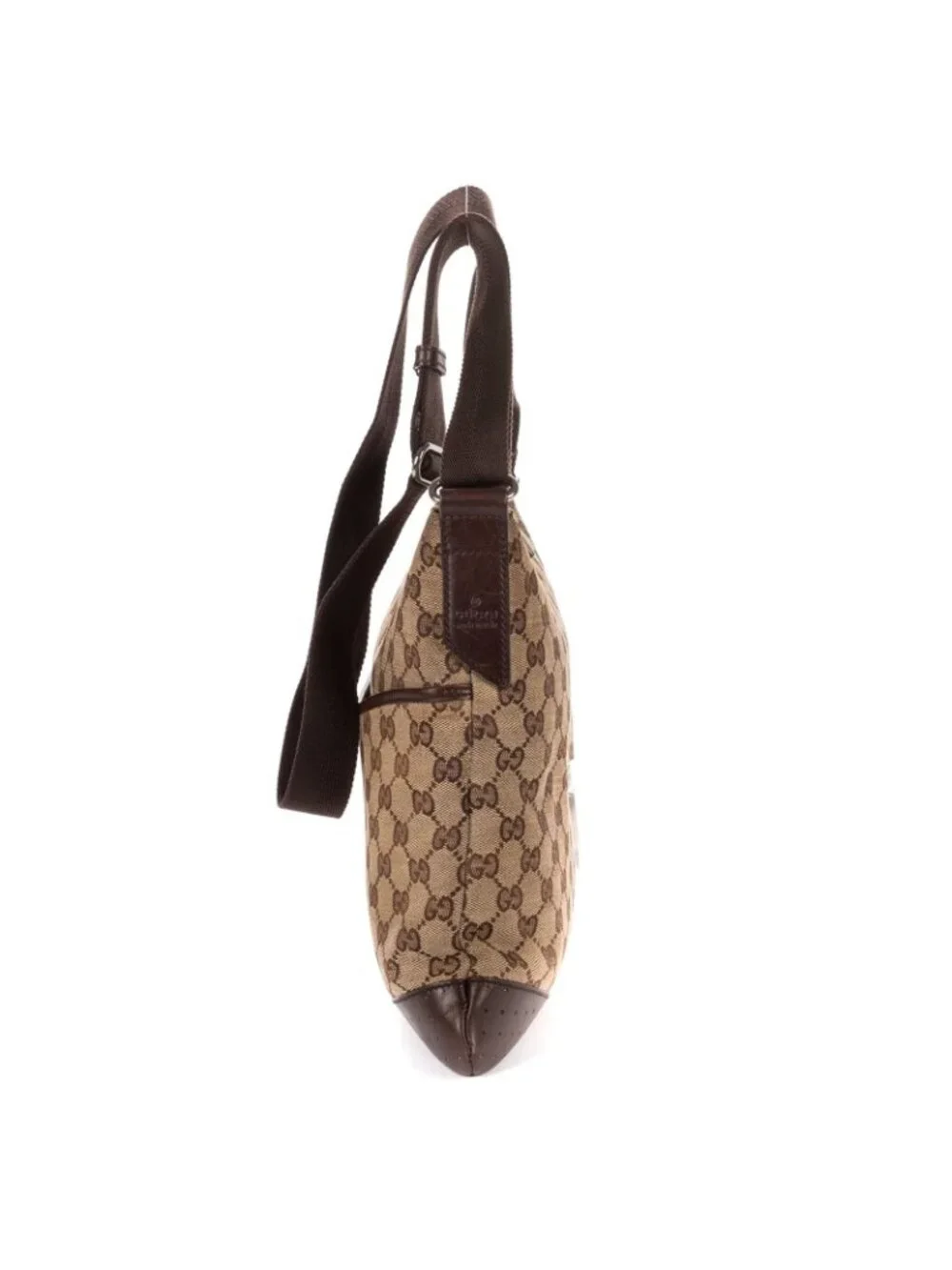 Gucci Vintage Flap Messenger Beige Dark Brown GG Canvas